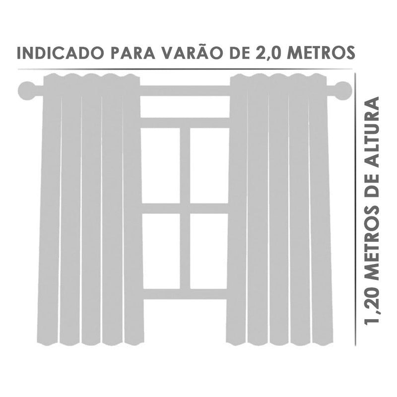 Cortina para Cozinha de Voil com Forro de Microfibra