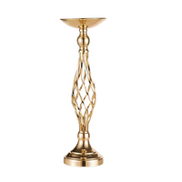Arranjo e Porta-Velas em Ferro Dourado e Prata