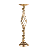 Arranjo e Porta-Velas em Ferro Dourado e Prata