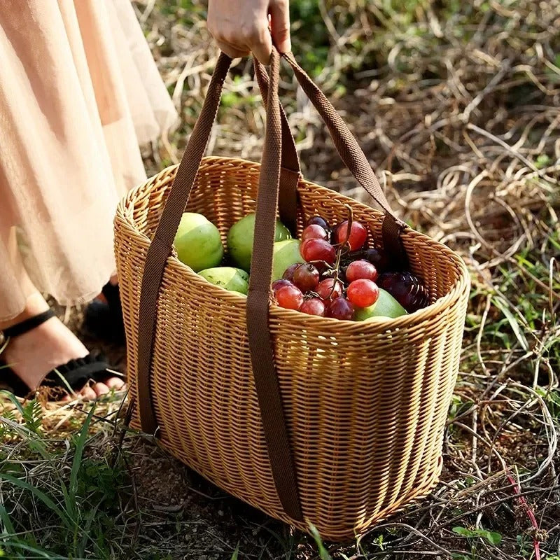 Cesta Multiuso Trançada com Alça