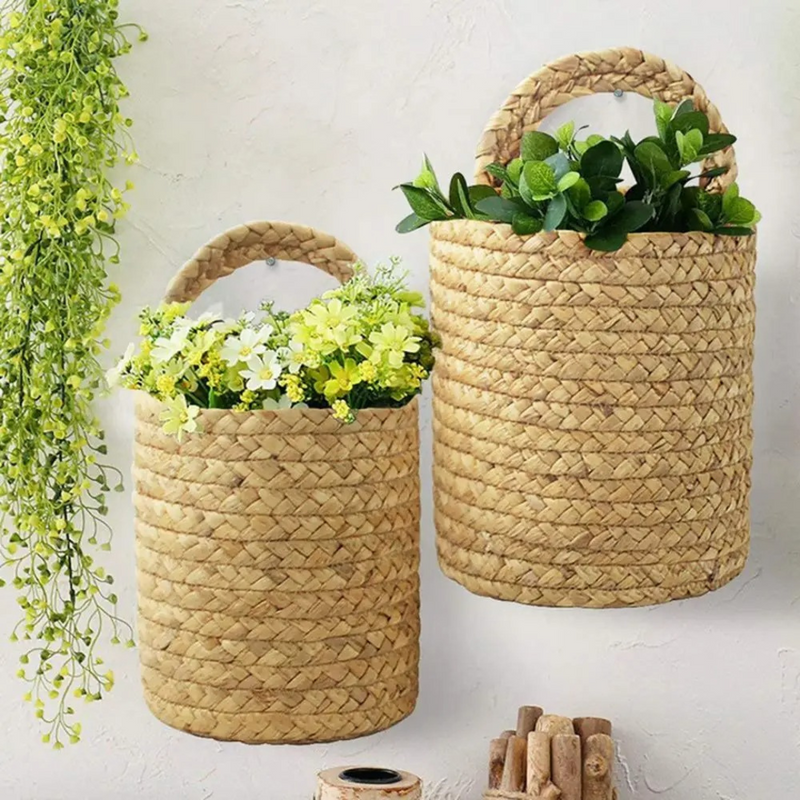 Cesta de Armazenamento em Rattan com Alça