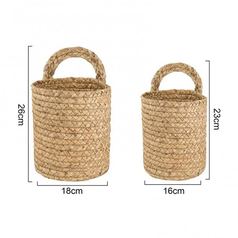 Cesta de Armazenamento em Rattan com Alça