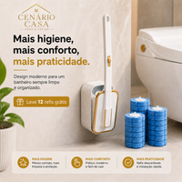 Escova Sanitária Higiênica com Refis Descartáveis — Leve 12 Refis Grátis