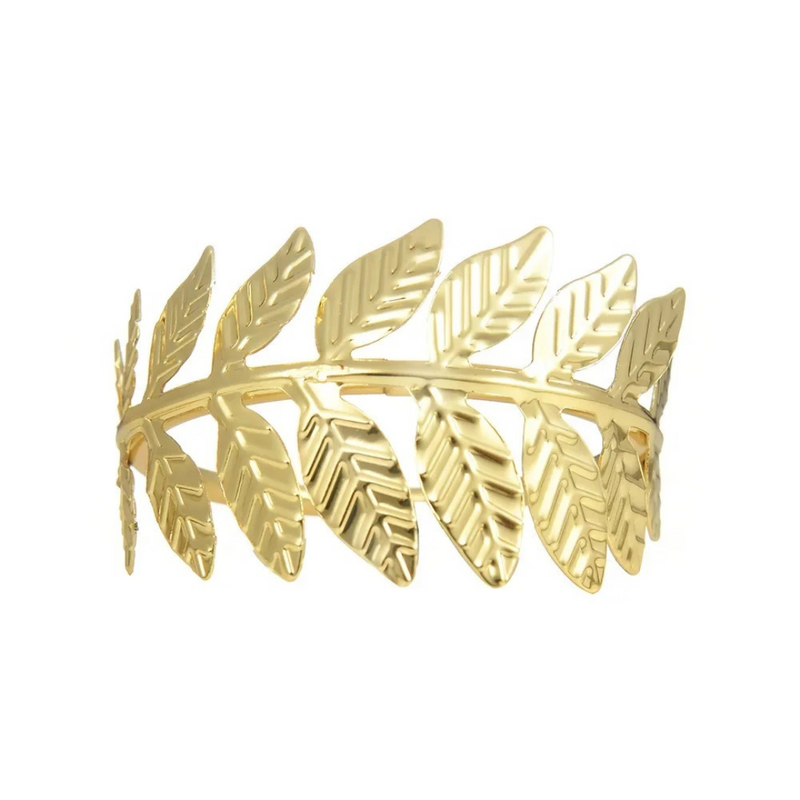 Conjunto de Anéis para Guardanapo de Folha Dourado