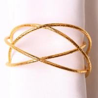 Conjunto de Anéis para Guardanapo de Trançado Dourado