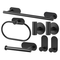 Transforme seu banheiro com o Conjunto de Suportes em Aço Inoxidável 304. Inclui barra de toalha, anel de toalha, suporte para papel higiênico e gancho para roupão. Acabamento em níquel escovado, durável e elegante.