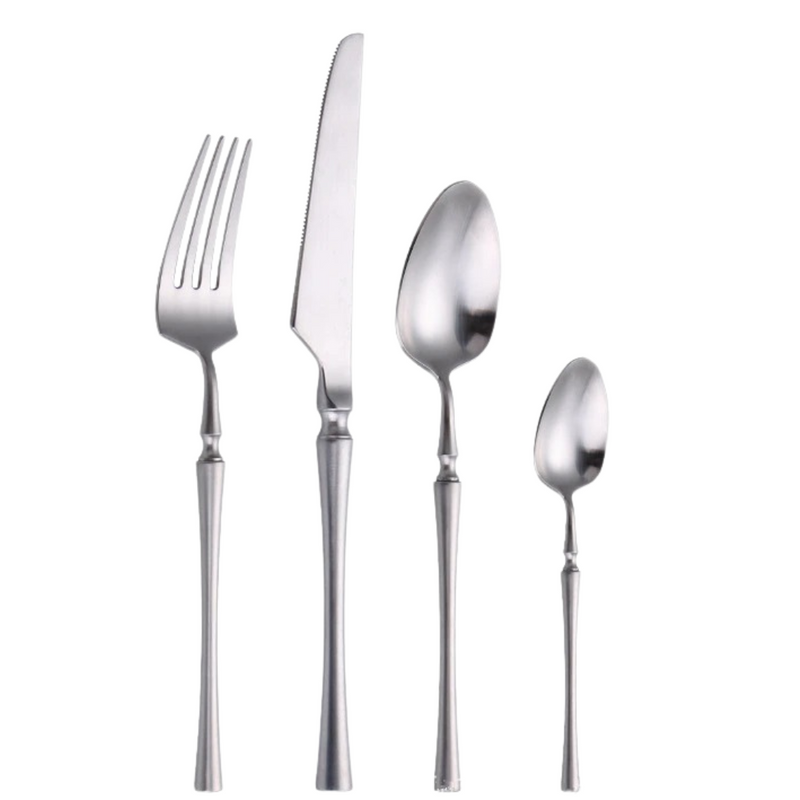 Conjunto de Talheres em Aço Inoxidável com 24 Peças