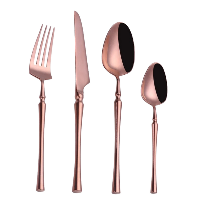 Conjunto de Talheres em Aço Inoxidável com 24 Peças