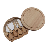 Conjunto para Frios com Tábua e Espátulas em Aço Inoxidável