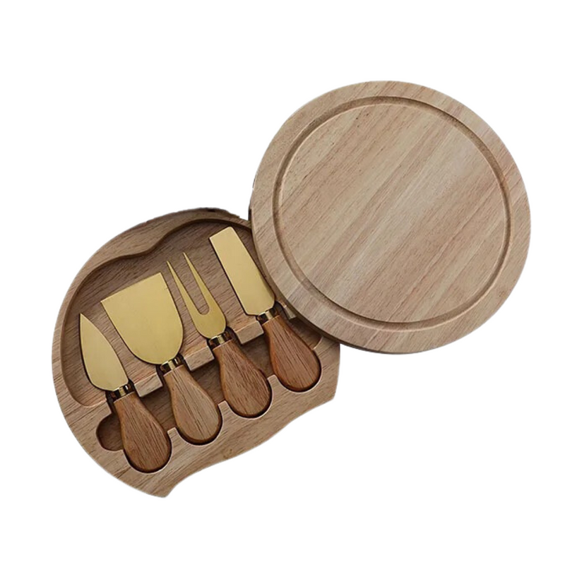 Conjunto para Frios com Tábua e Espátulas em Aço Inoxidável