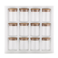 Conjunto 12 Potes de Vidro Herméticos com Tampa de Bambu