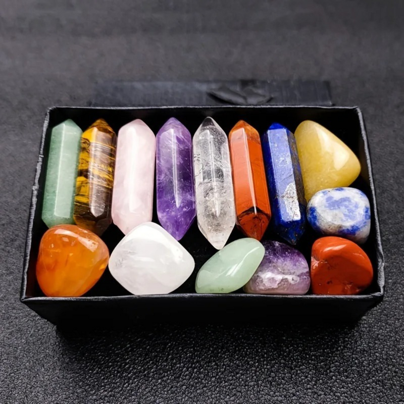 Conjunto de 14 Pedras e Cristais de Cura de Chakra