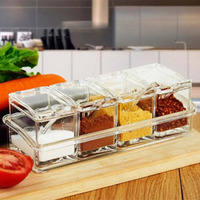 Conjunto de 4 Peças para Condimentos em Acrílico