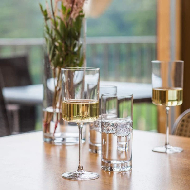 Conjunto de Taça de Vinho em Vidro Cristal Transparente