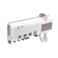 Mantenha suas escovas de dente higienizadas com o Dispensador Automático de Pasta de Dente UV. Recarregável via USB, com fixação sem perfuração e carregamento solar, é perfeito para um banheiro organizado e livre de bactérias.