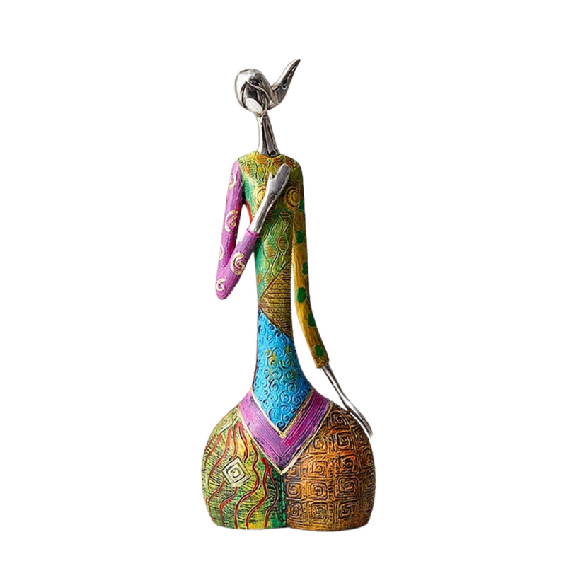 Escultura Abstrata Silhueta Feminina em Resina para Decoração