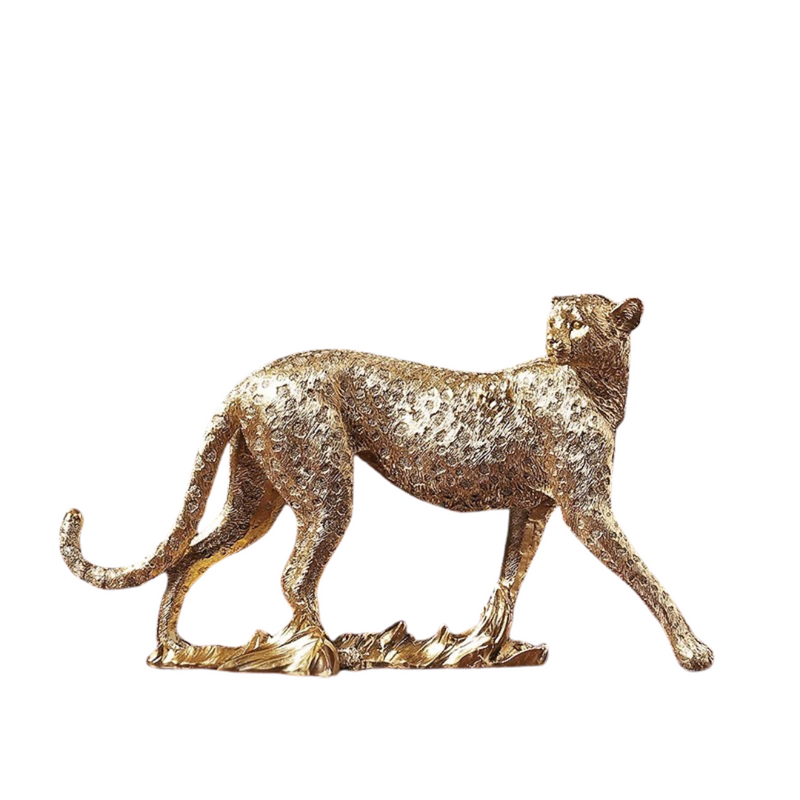 Escultura de Resina Decorativa de Leopardo