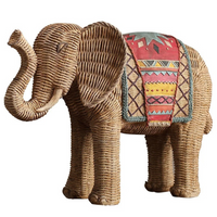 Estátua Decorativa de Elefante Pintado à Mão