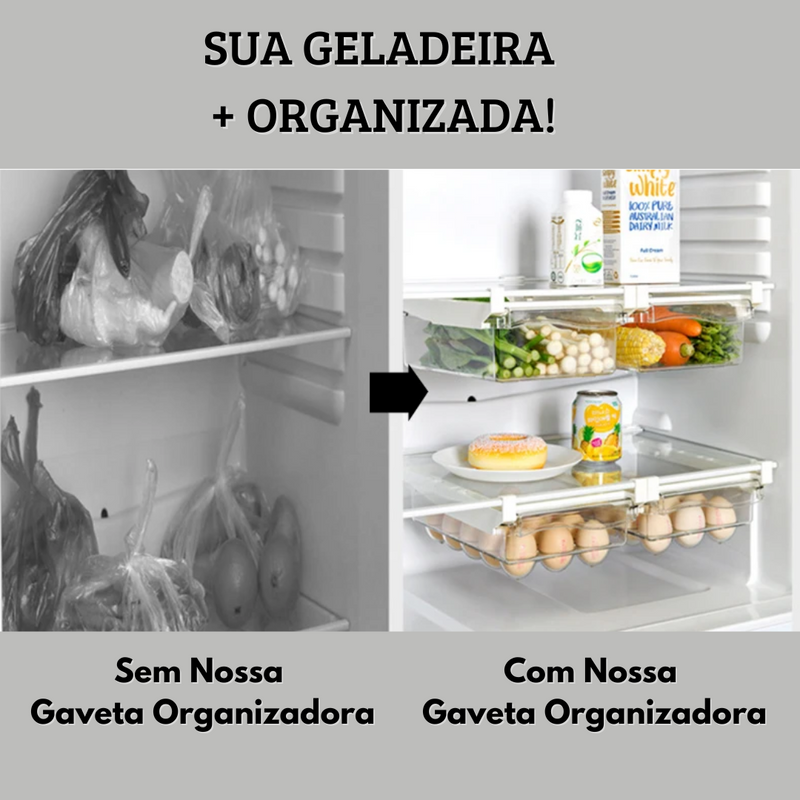 Gaveta Organizadora para Geladeira Transparente