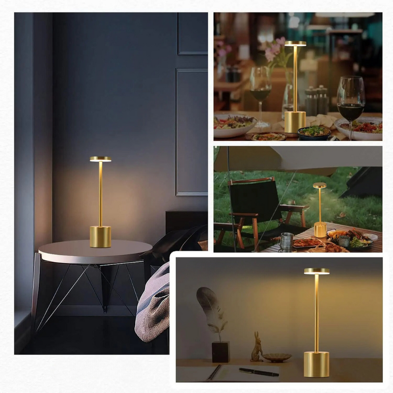 Transforme seu espaço com a Luminária de Mesa LED com Sensor de Toque. Com acabamento cromado, luz regulável em 3 cores e carregamento USB-C, é perfeita para qualquer ambiente, do quarto ao bar.