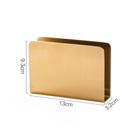 Porta-Guardanapos de Metal Dourado Minimalista em Aço Inoxidável