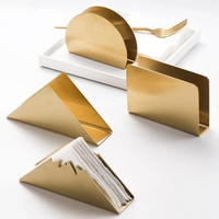 Porta-Guardanapos de Metal Dourado Minimalista em Aço Inoxidável