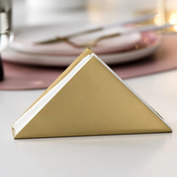 Porta-Guardanapos de Metal Dourado Minimalista em Aço Inoxidável