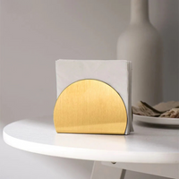 Porta-Guardanapos de Metal Dourado Minimalista em Aço Inoxidável