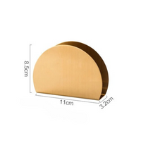 Porta-Guardanapos de Metal Dourado Minimalista em Aço Inoxidável