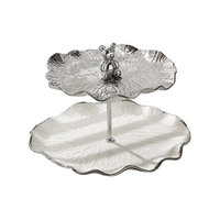 Prato Decorativo Duplo para Mesa de Doces em Cerâmica