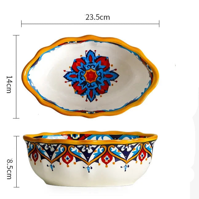 Tigela Oval de Cerâmica Elegance