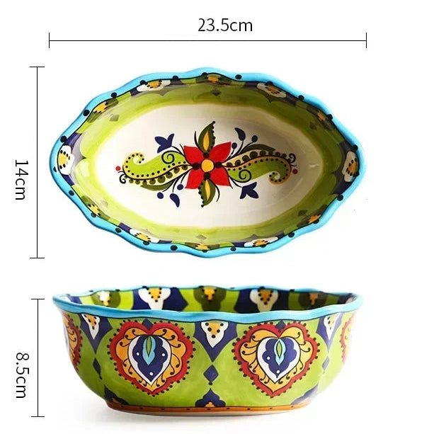 Tigela Oval de Cerâmica Elegance