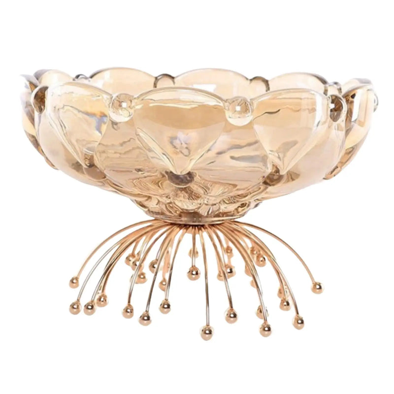 Fruteira Centro de Mesa em Vidro e Metal