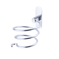 Organize seu banheiro com o Suporte em Espiral para Secador de Cabelo. Montagem na parede, feito de metal laqueado, suporta até 10 kg. Prático, durável e elegante.