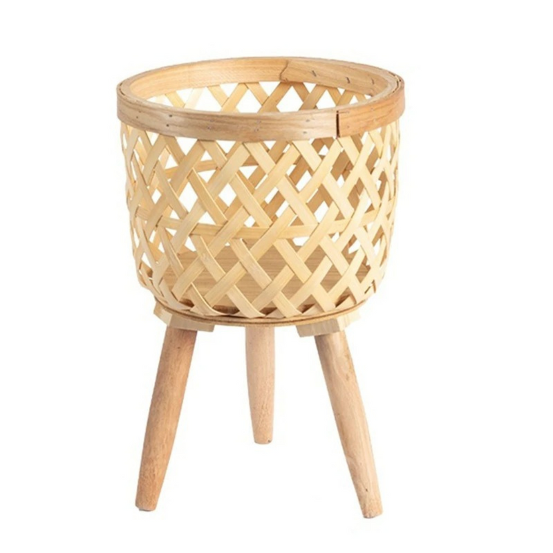 Suporte para Vaso de Plantas em Rattan