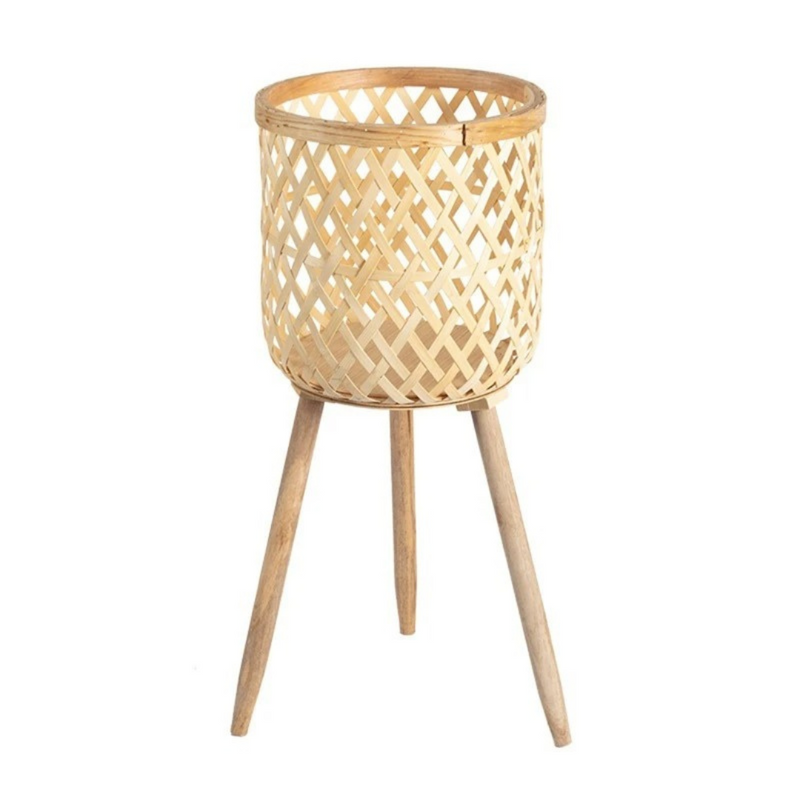 Suporte para Vaso de Plantas em Rattan