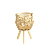 Suporte para Vaso de Plantas em Rattan Artificial