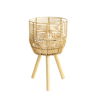 Suporte para Vaso de Plantas em Rattan Artificial