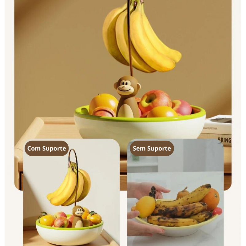 Suporte para Banana com Macaco na Base