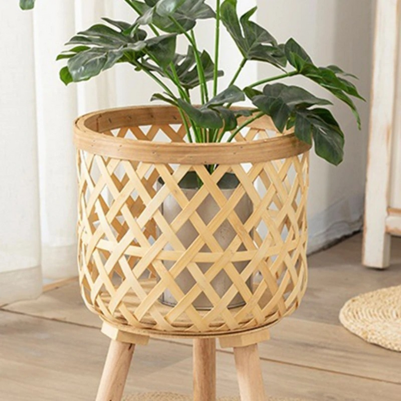 Suporte para Vaso de Plantas em Rattan