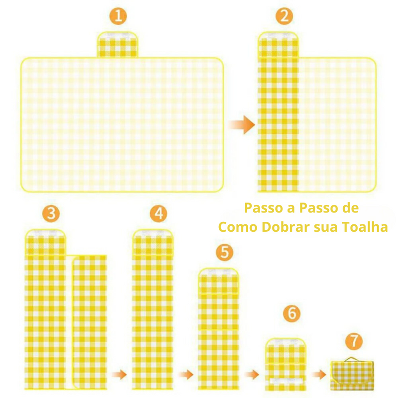 Toalha para Piquenique Dobrável  em Oxford Xadrez