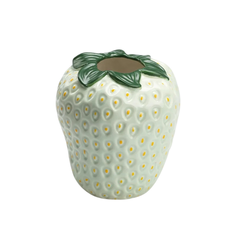 Vaso de Cerâmica em Forma de Morango