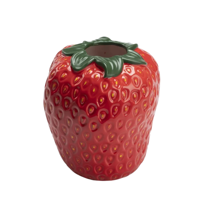 Vaso de Cerâmica em Forma de Morango
