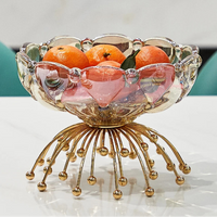 Fruteira Centro de Mesa em Vidro e Metal