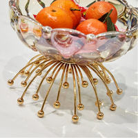 Fruteira Centro de Mesa em Vidro e Metal