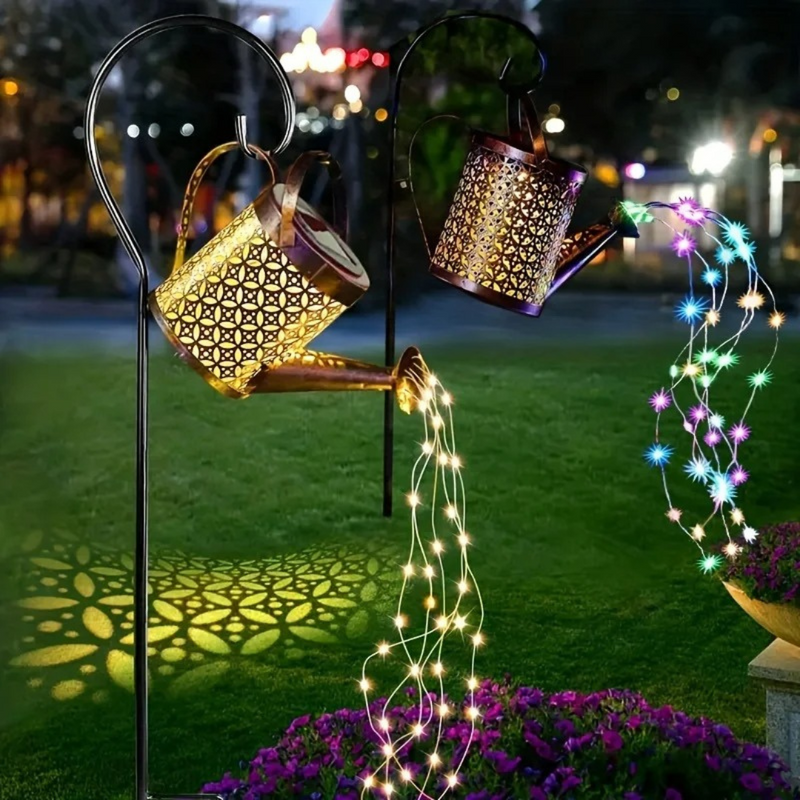 Lanterna Solar de Metal Regador de Jardim à Prova d'Água com LEDs