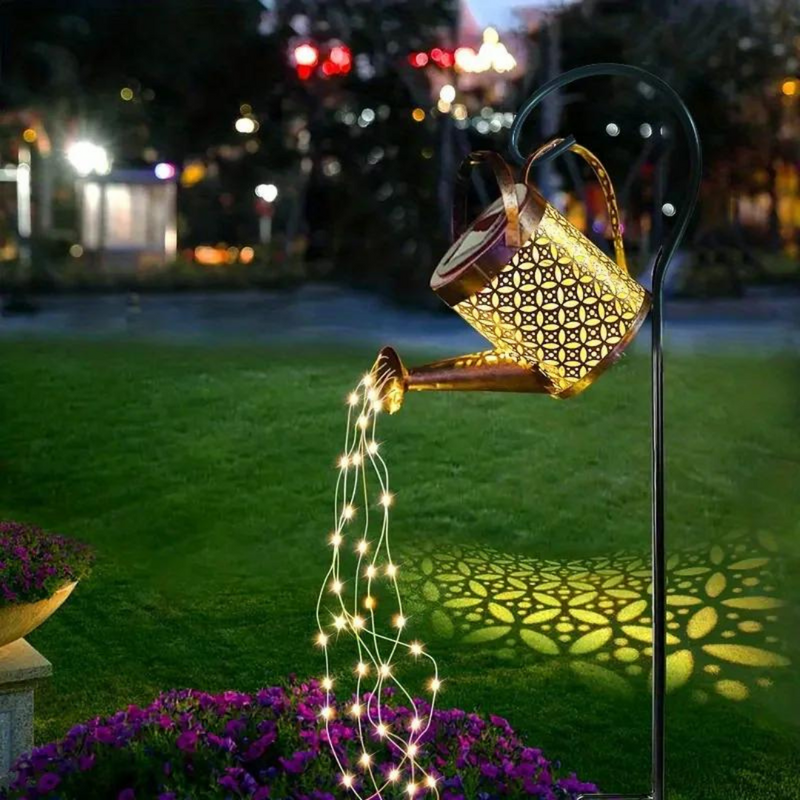 Lanterna Solar de Metal Regador de Jardim à Prova d'Água com LEDs